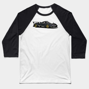 Pagani Zonda R Supercar Racing Cartoon Black Baseball T-Shirt